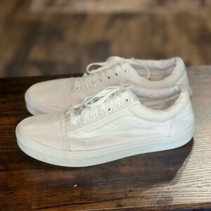 Vans White Canvas Sneakers with Rubber Sole